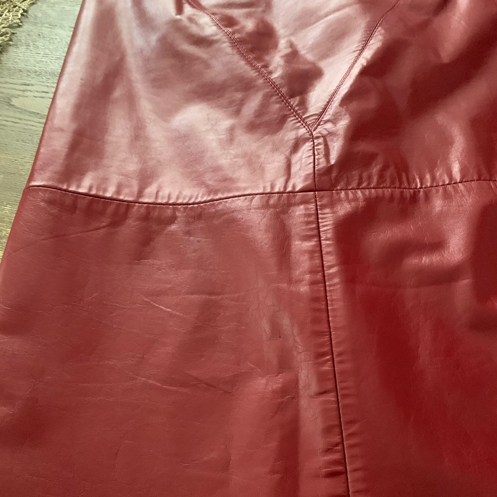 Genuine Leather Long Skirt Classic 80s